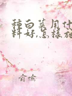 种白菜用什么肥料好,怎样施 种白菜用什么肥料好,怎样施