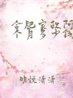 合肥家政阿姨一个月多少钱