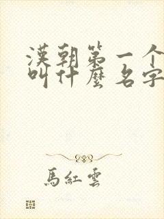 汉朝第一个皇上叫什么名字