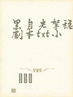 黑月光拿稳be剧本txt小