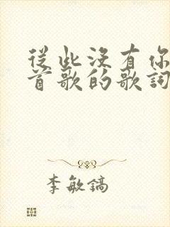 从此没有你是哪首歌的歌词
