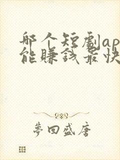 哪个短剧app能赚钱最快