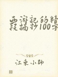 西游记的精彩句段摘抄100字左右