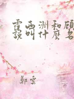 霍西洲和顾晚小说叫什么名字