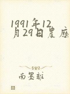 1991年12月29日农历生辰八字