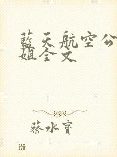 蓝天航空公司空姐全文