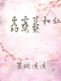 曹雪芹和红楼梦的关系