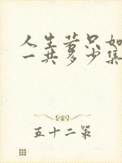 人生若只如初见一共多少集