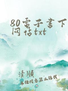 80电子书下载网站txt