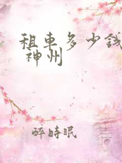 租车多少钱一天 神州 租车多少钱一天 神州