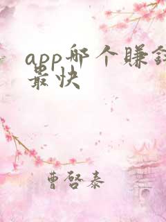 app哪个赚钱最快