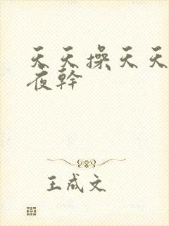 天天操天天操夜夜干