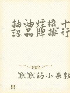 抽油烟机十大公认品牌排行榜