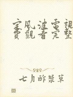 定风波电视剧免费观看完整版全集高清
