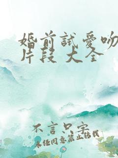 婚前试爱吻戏床片段 大全
