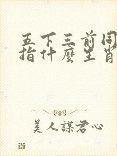 五下三前同二出指什么生肖
