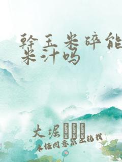 干玉米碎能打玉米汁吗