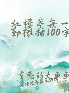 红楼梦每一回情节概括100字左右