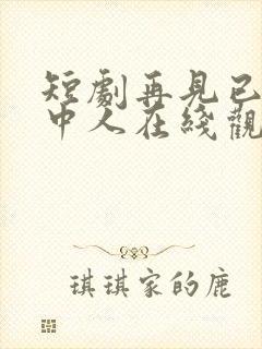 短剧再见已无剧中人在线观看