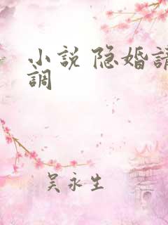 小说 隐婚请低调