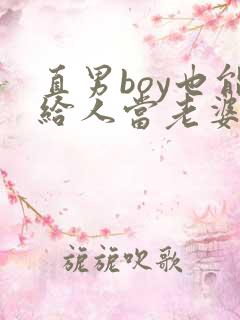 直男boy也能给人当老婆吗小说