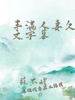 丰满人妻久久中文字幕