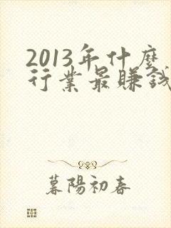 2013年什么行业最赚钱