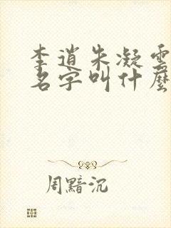 李逍朱凝云小说名字叫什么