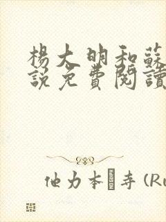 杨大明和苏晴小说免费阅读 杨大明和苏晴小说免费阅读