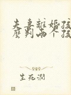 夫妻离婚孩子怎么判两个孩子