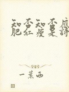 知否知否应是绿肥红瘦是诗还是词