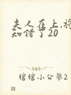 夫人在上,将军知错了20
