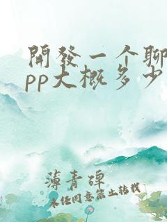 开发一个聊天app大概多少钱