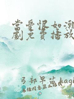 当爱恨如潮生短剧免费播放