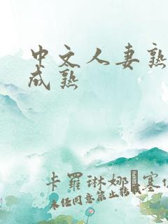 中文人妻熟妇乱成熟