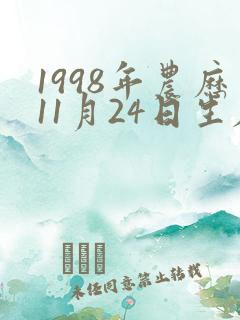 1998年农历11月24日生辰八字