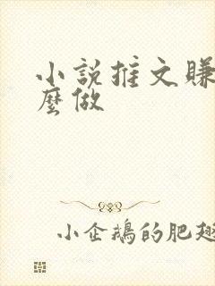 小说推文赚钱怎么做