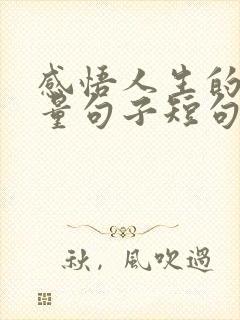 感悟人生的正能量句子短句
