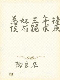为奴三年后整个侯府跪求原谅