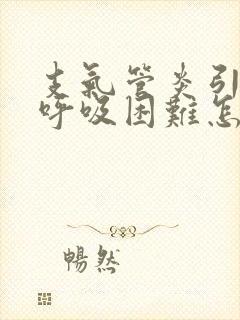 支气管炎引起的呼吸困难怎么办