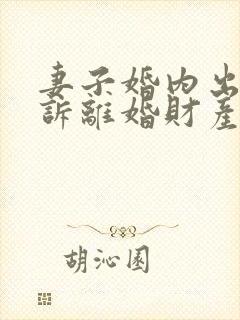 妻子婚内出轨起诉离婚财产怎么分
