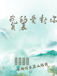 我的爱对你说演员表