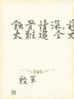 蚀骨情深,前妻太难追 全文