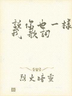 说你也一样爱着我 歌词