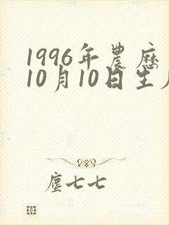 1996年农历10月10日生辰八字