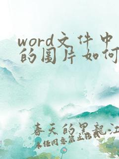 word文件中的图片如何压缩