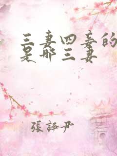 三妻四妾的三妻是哪三妻