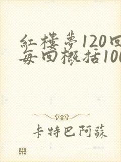 红楼梦120回每回概括100字