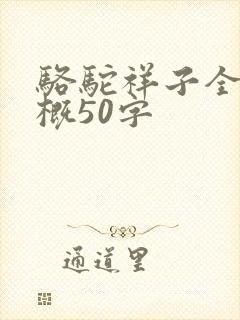 骆驼祥子全书梗概50字