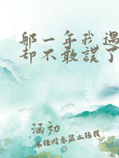 那一年我遇见你却不敢误了你是什么歌